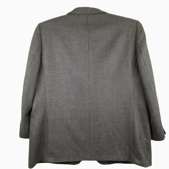 Andre Vachom Men's 52L Lambswool Gray Houndstooth Blazer Sports Jacket Coat - Picture 2 of 16